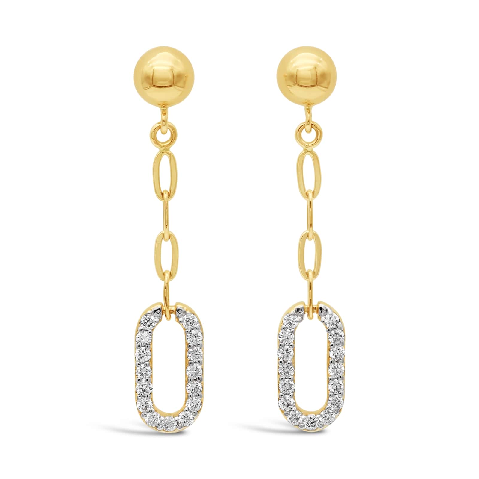 Diamond Paper Clip Drop Earring