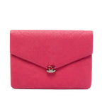 Paris Cuba Quilted Caviar Thread Around Envelope Clutch