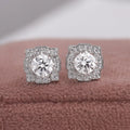 Round  Cut Lab Diamond Halo Stud Earrings