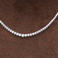 Graduated Round Shape Lab Diamond Tennis Necklace