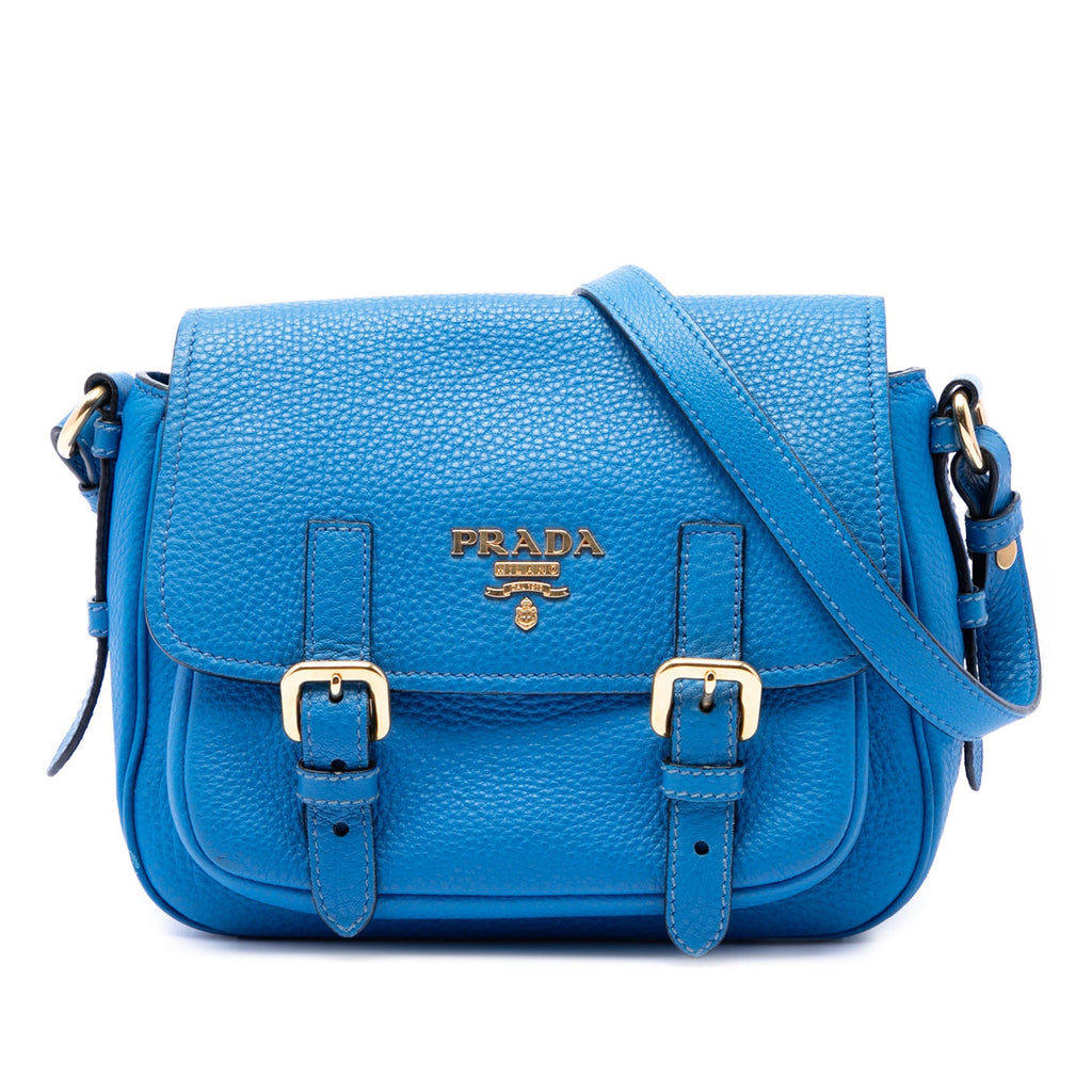 Vitello Daino Double Buckle Messenger Bag