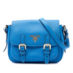 Vitello Daino Double Buckle Messenger Bag