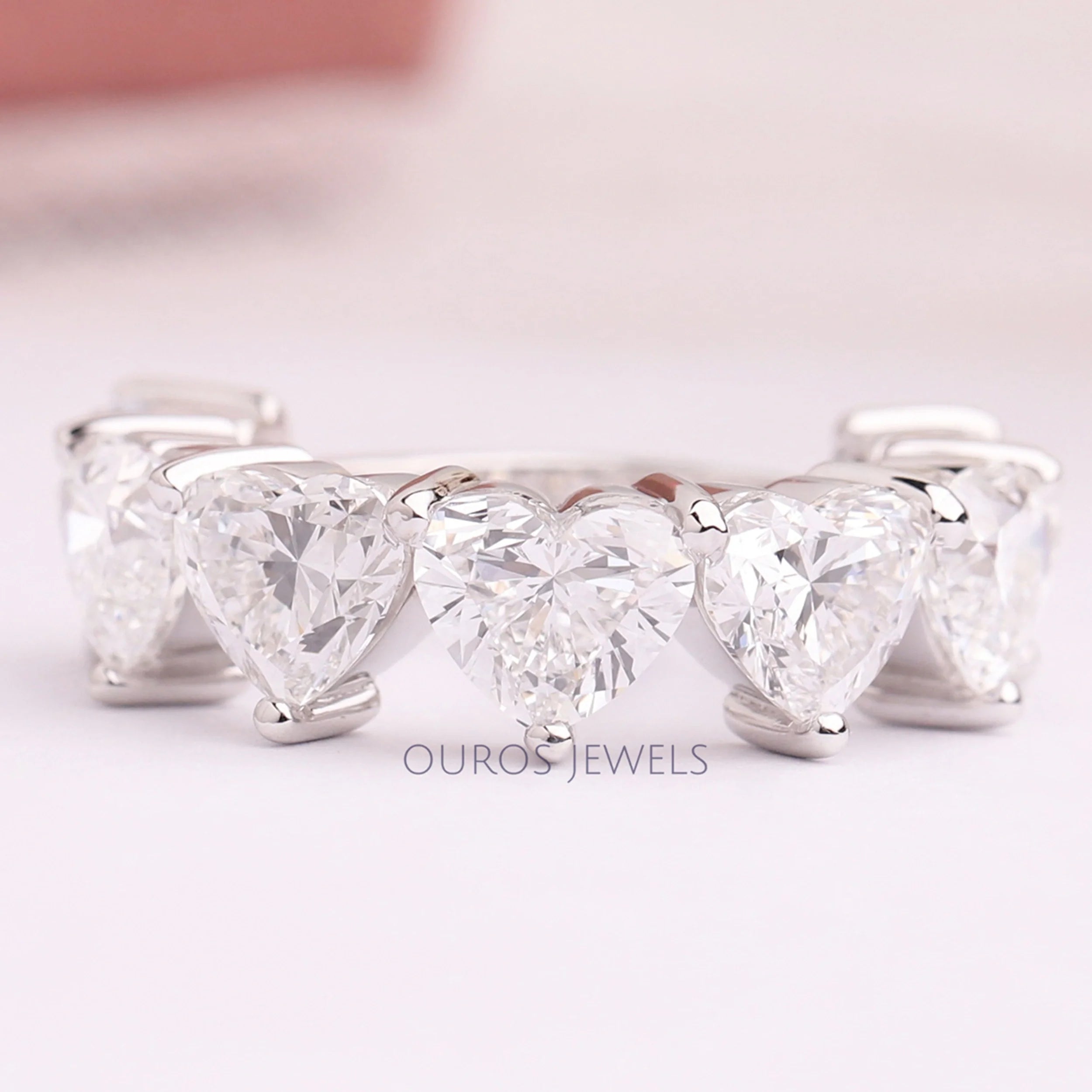 Heart Cut Lab Grown Diamond Five Stone Ring