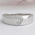 Shield Cut Lab Grown Diamond Solitaire Mens Wedding Band