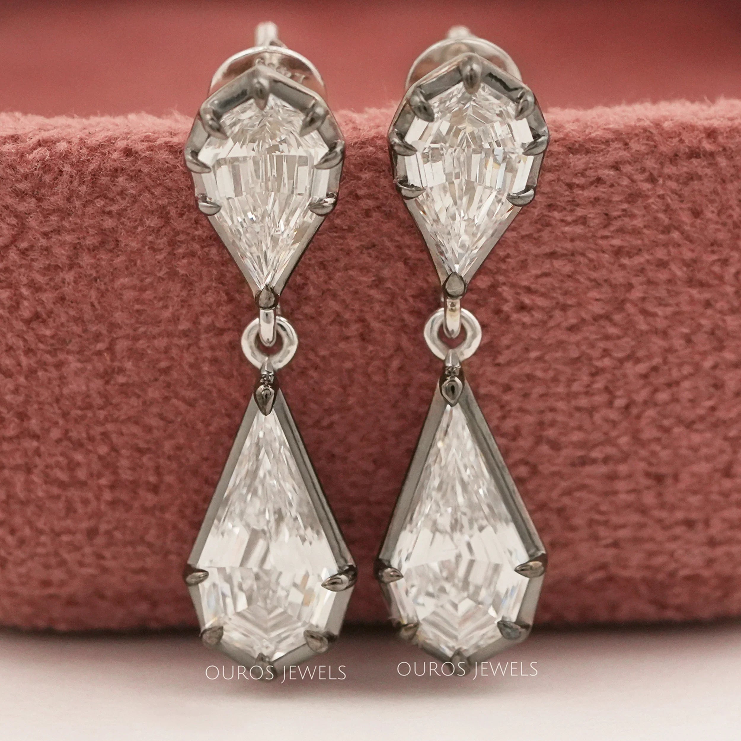 Step Cut Pear And Kite Cut Drop & Dangle Earrings