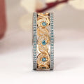 Round Diamond Double Row Micro Hollow Ring