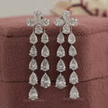 Pear Shape Diamond Dangle Earrings in 18K White Gold