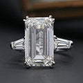 Emerald Three Stone Engagement Ring - Tapered Baguette