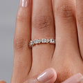 Square Radiant And Pear Cut Lab Diamond Half Eternity Band