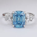 Fancy Blue Old Mine Cushion Diamond Engagement Ring