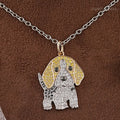 Lab Grown Color Diamond Dog Pendant