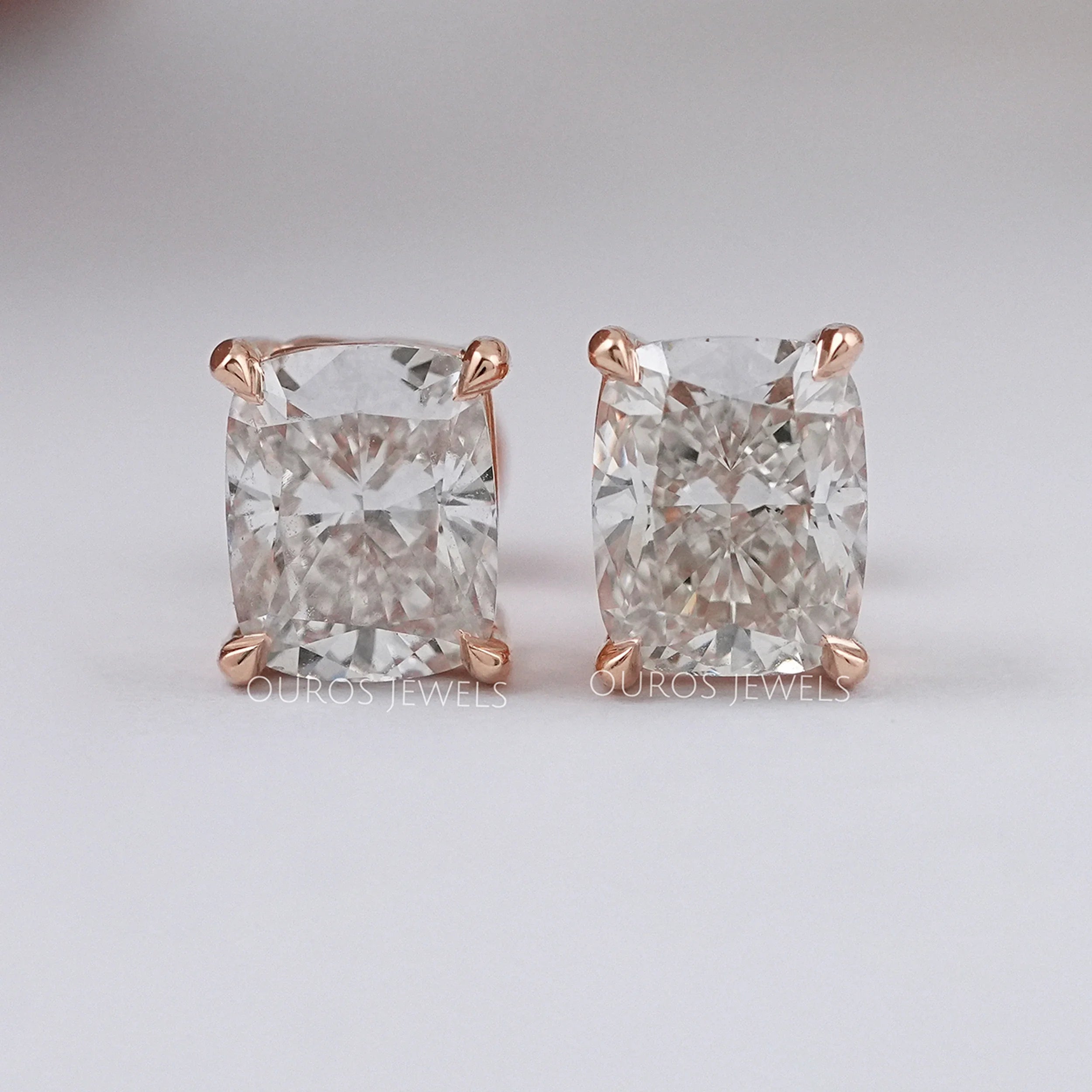Elongated Cushion Cut Lab Grown Studs
