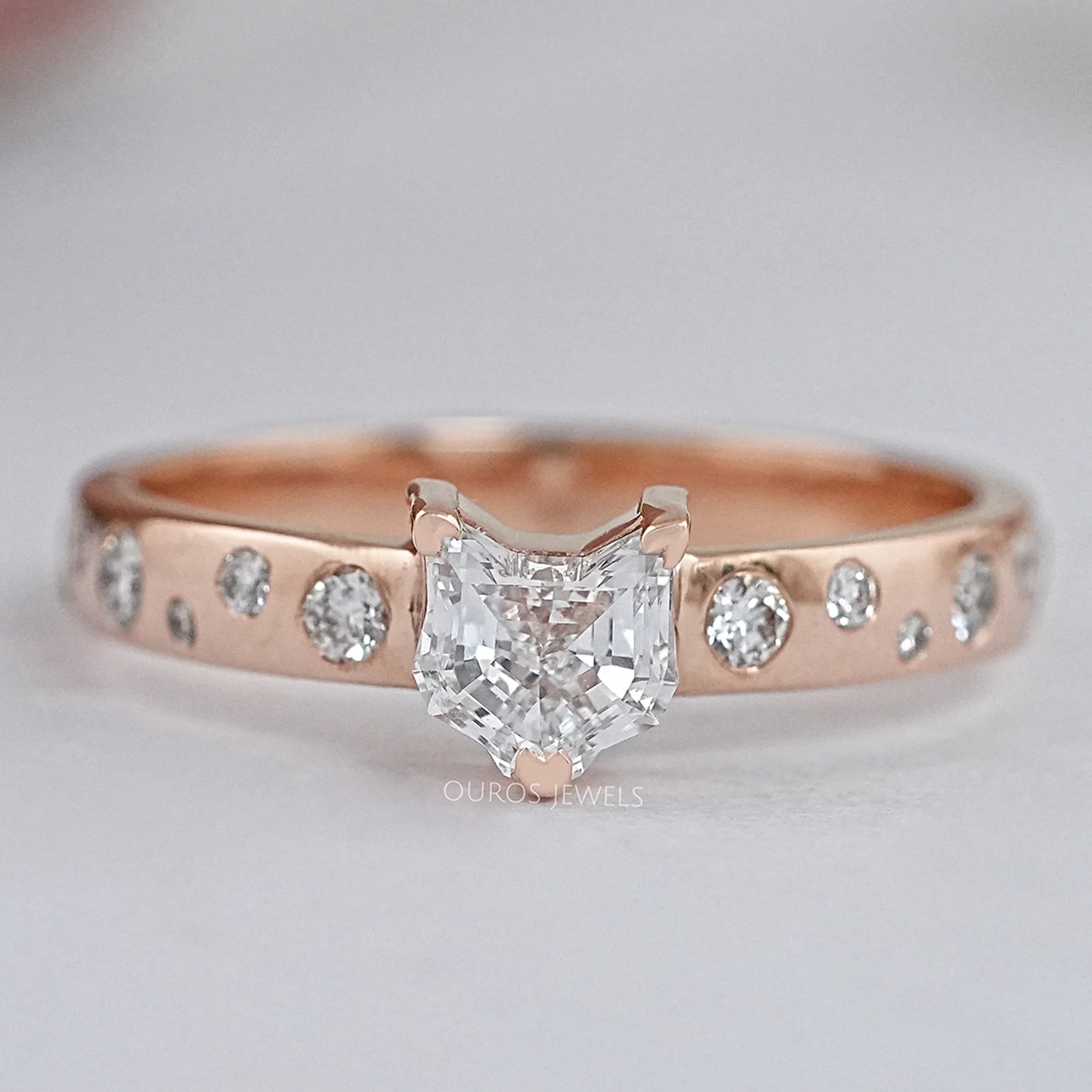 Cat Cut Lab Diamond Engagement Ring