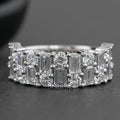 Baguette And Round Brilliant Cut Unisex Rings For Couples