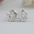 Old Mine Cushion Cut Lab Diamond Stud Earrings
