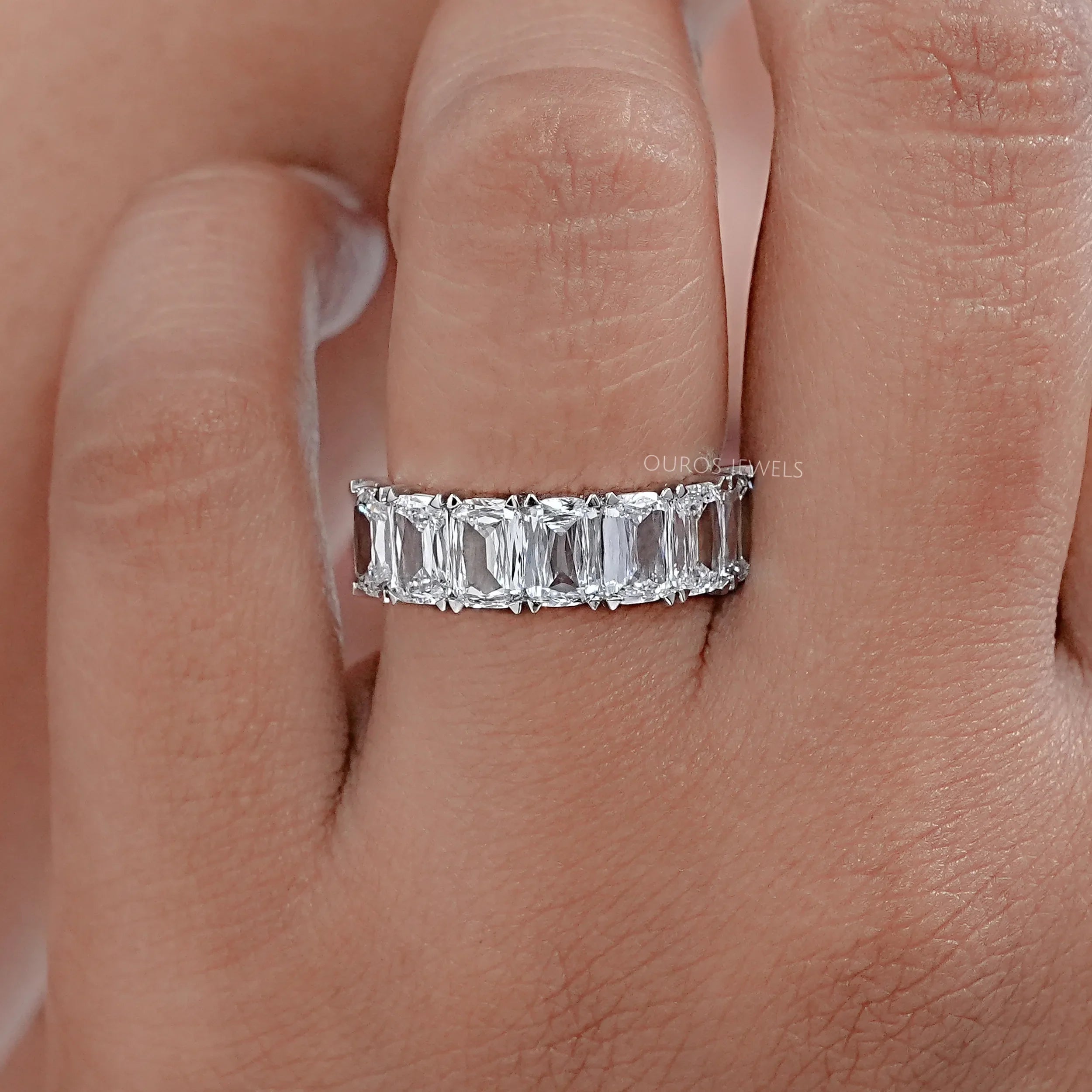 Seven Stone Criss Cut Wedding Band