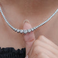 Graduated Round Lab Diamond Tennis Necklace
