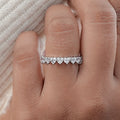 Heart Cut Lab Grown Diamond Wedding Band