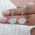 East West Oval Lab Diamond C Hook Earrings