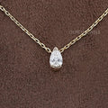 Old Mine Pear Diamond Half Bezel Solitaire Pendant