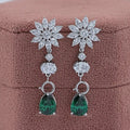 Drop Earring With Pear And Marquise Shape Diamond