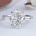 Oval Cut Three Stone Accent Diamond Engagement Ring