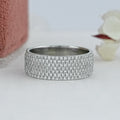 Round Diamond Pave Set Eternity Men's Wedding Band