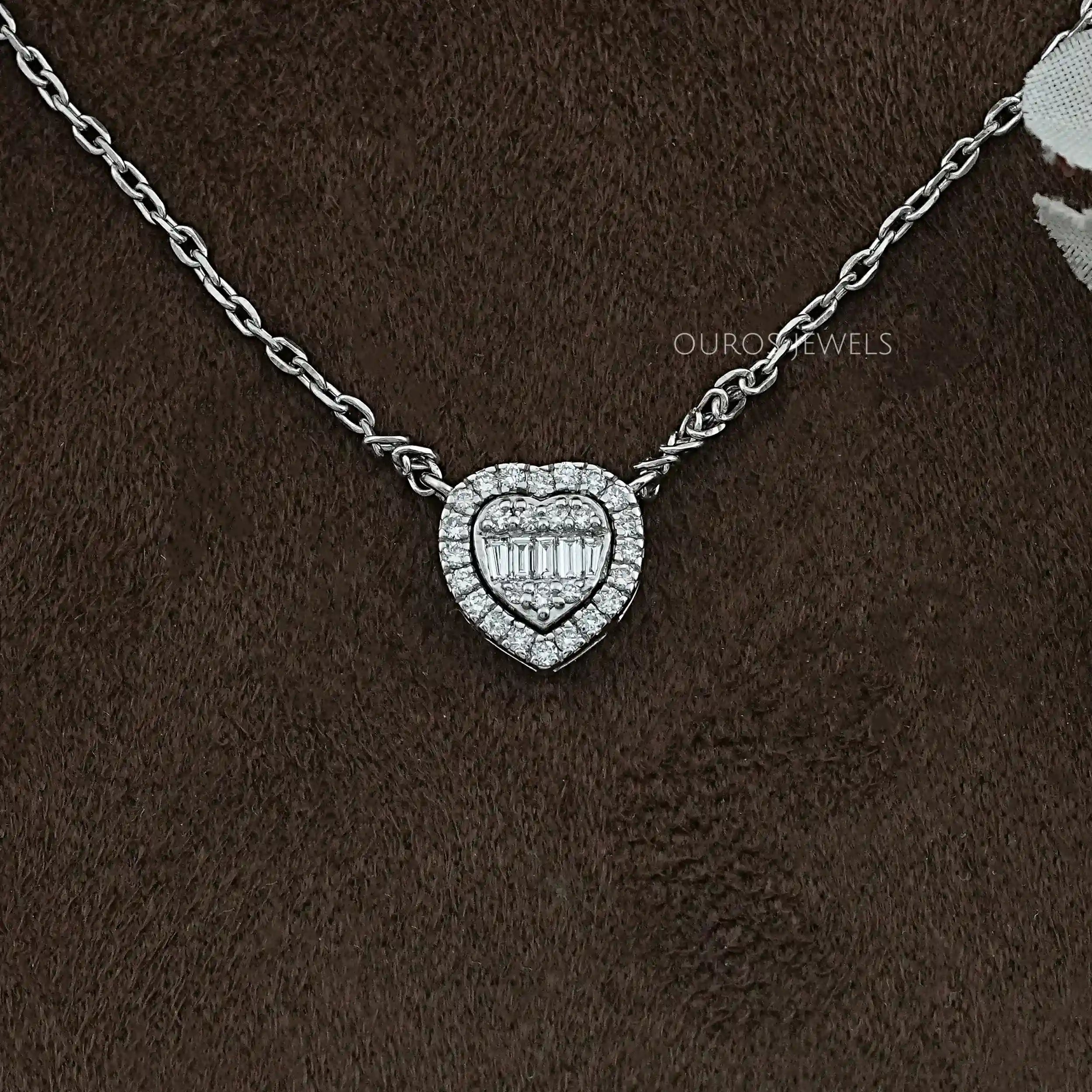 Heart Shape Cluster Lab Diamond Pendant