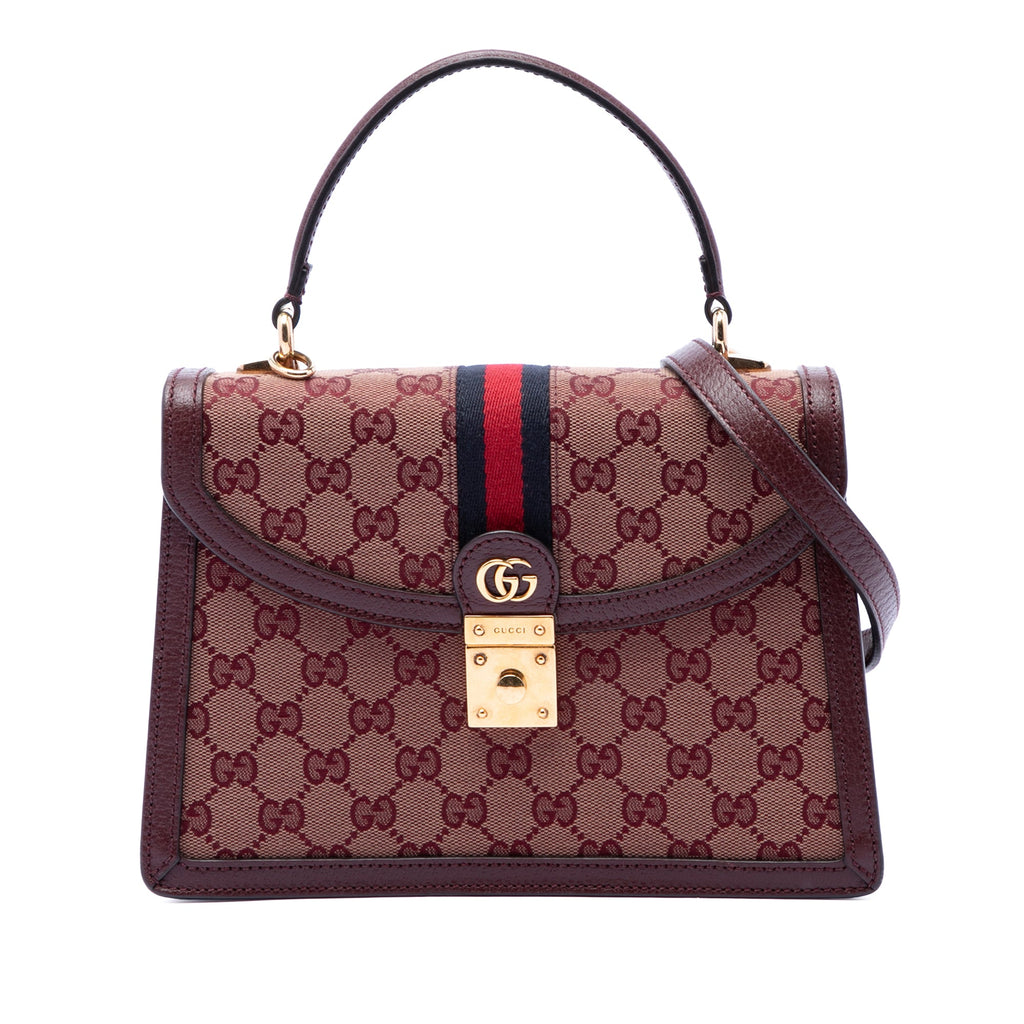 Small GG Canvas Web Ophidia Top Handle Flap