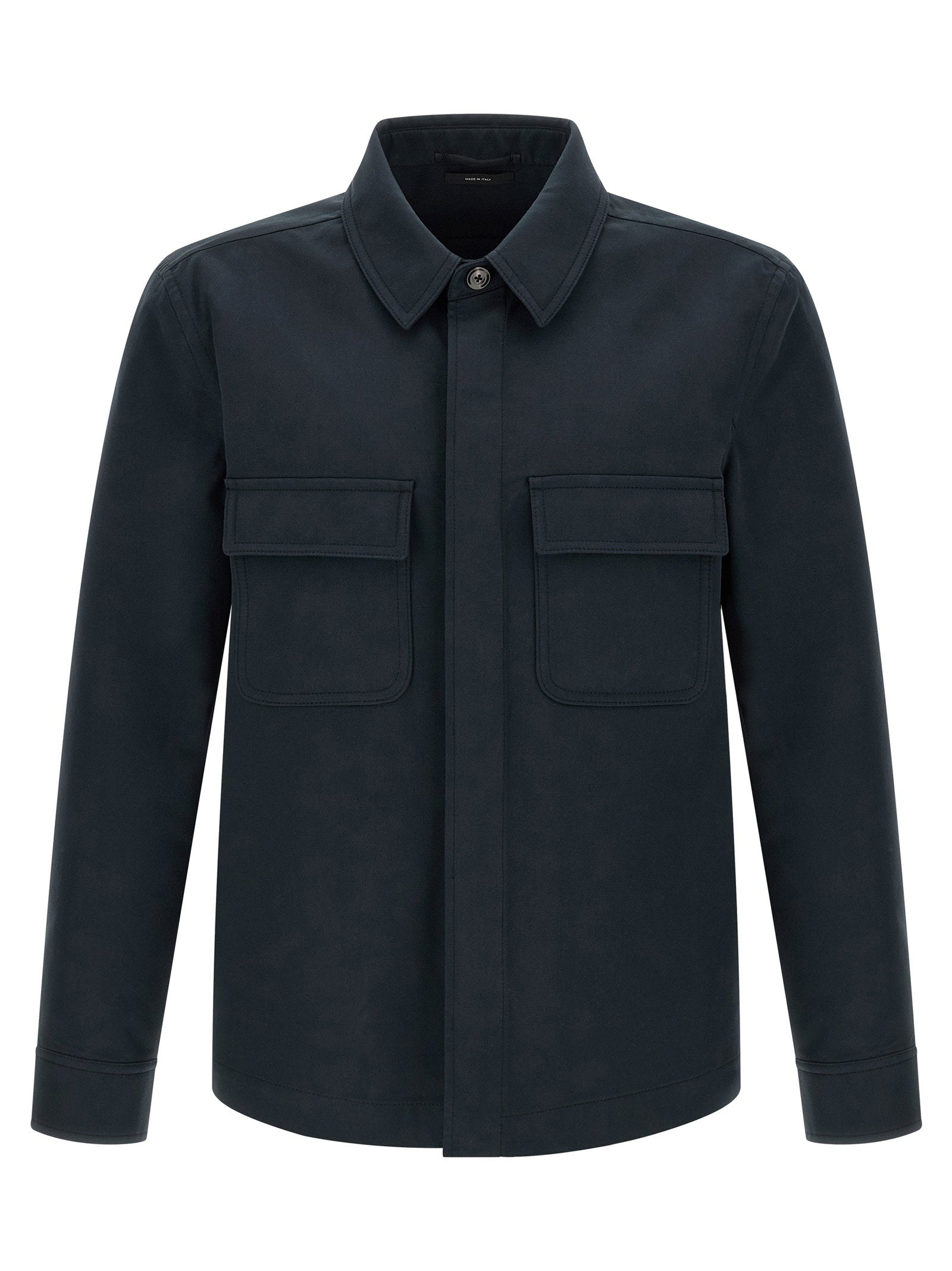 Tom Ford Heavy Cotton Twill Overshirt — navy