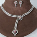 Pear And Round Cut Lab Grown Diamond Necklace Set