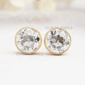 Old European Round Cut Milgrain Stud Earrings