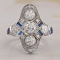 Art Deco Old European Round Cut Engagement Ring