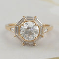 Old European Round Cut Halo Engagement Ring