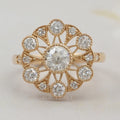 Vintage Old European Round Cut Flower Style Ring