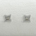 Olive Color Diamond Halo Princess Stud Earring