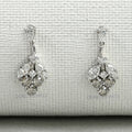 Olive Round Shape Cluster Diamond Earrings