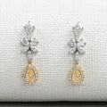 Yellow Pear Diamond Dangle Earrings