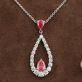 Open Pear Shape Pink Lab Diamond  Pendant