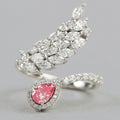 Marquise & Pear Cut Leaves Bypass Ring