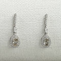 Olive Pear Shape Halo Drop Dangle Earrings