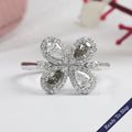 Olive Pear Shape Lab Diamond Floral Style Halo Ring