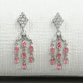 Fancy Pink Pear Chandelier Earrings