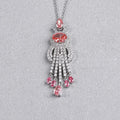 Pink Oval Cut Lab Diamond Pendant Necklace