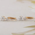 Two Stone Old European Round Cut Dangle Earrings