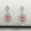 Fancy Pink Marquise Shape Double Halo Earrings