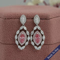 Pink Marquise Lab Diamond Double Halo Earrings