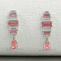 Pink Baguette Attentive Diamond Earrings