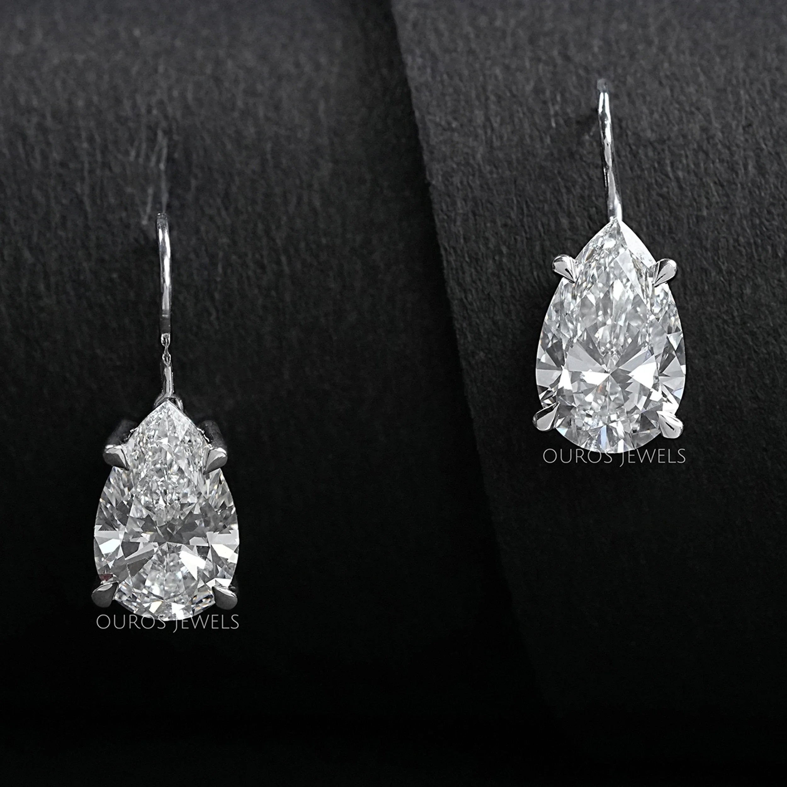 Pear Cut Lab Diamond Dangle Earrings