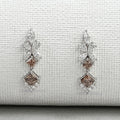 Champagne Princess Cut Drop Earrings